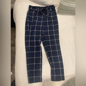 Express Plaid Ankle High Rise Work Pants
